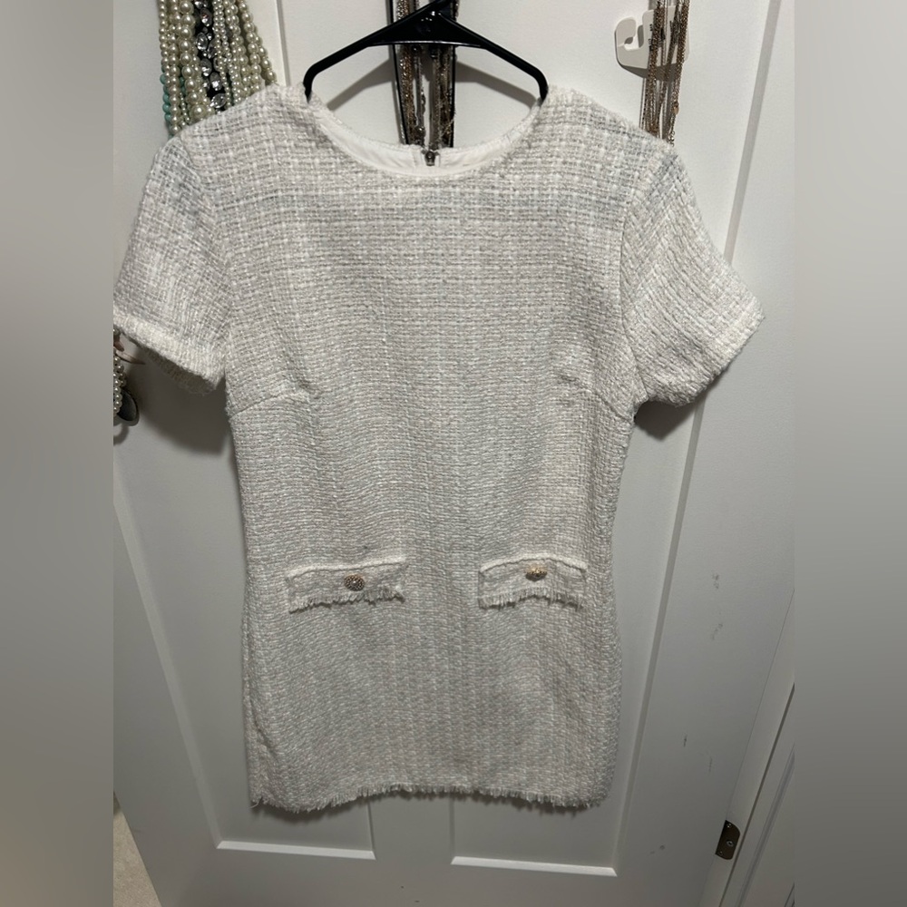 ASOS White Textured Mini Dress - Picture 3 of 5